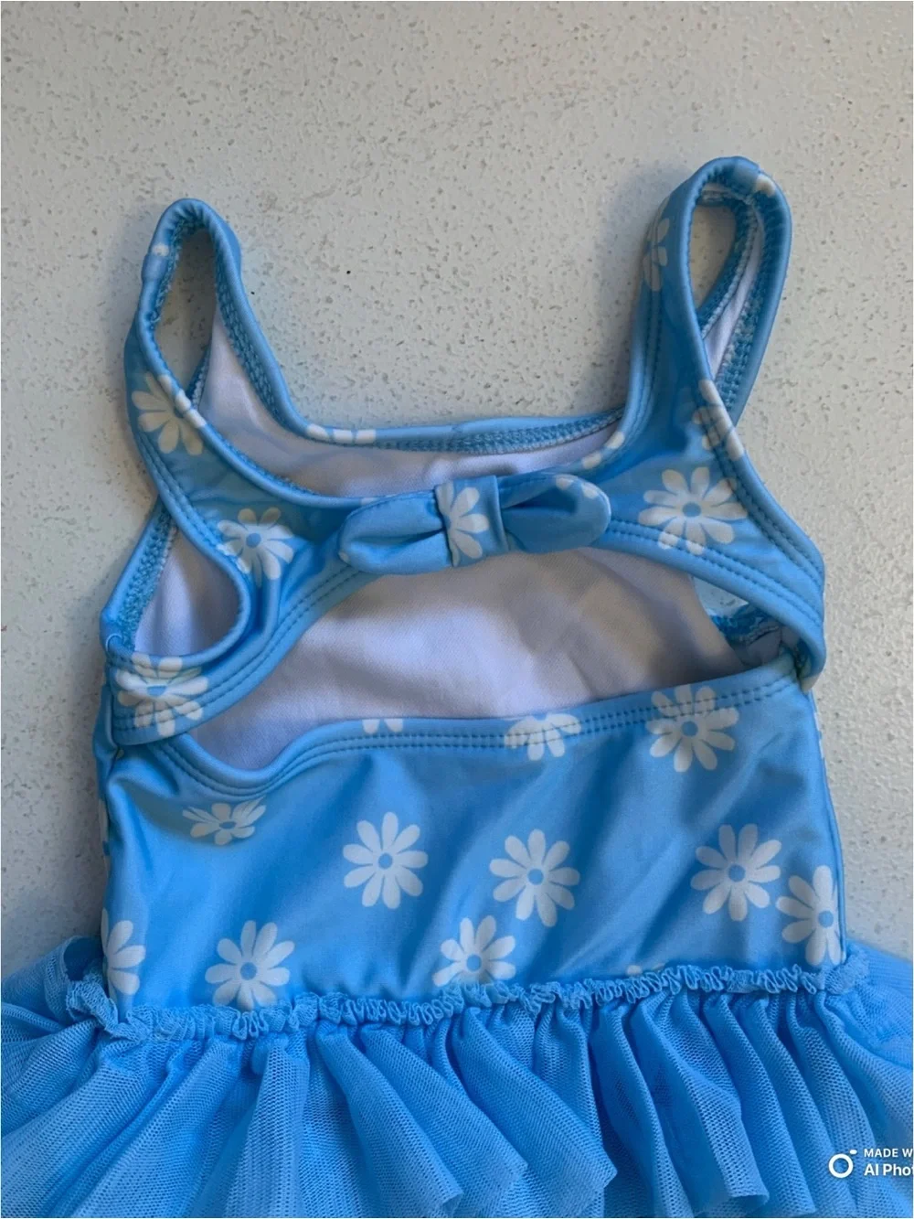 Cat & Jack Girls Blue Flower Tutu One Piece Swimsuit Size 18M NWOT Beach Vacatio